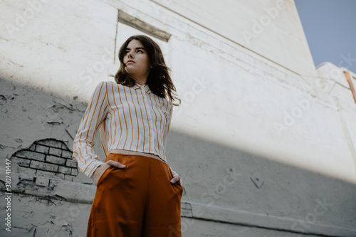 Model looking off into the distance