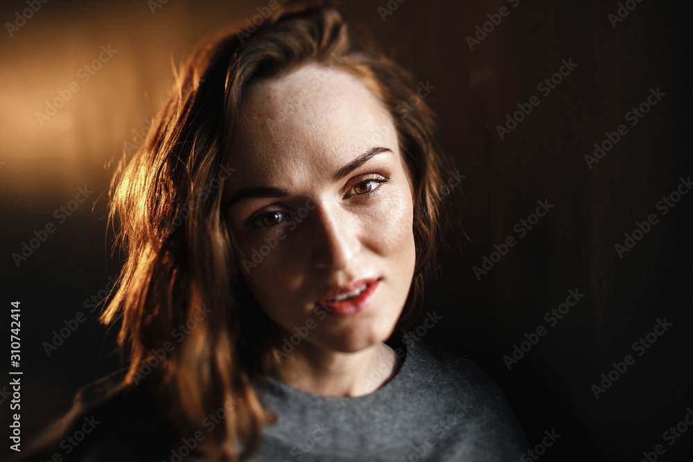 fashionable girl with natural makeup fashionable girl with natural makeup