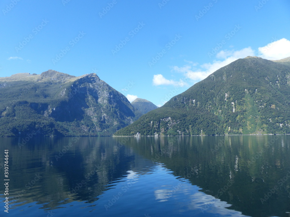 Doubtful sound in fjorland national park in New Zealand