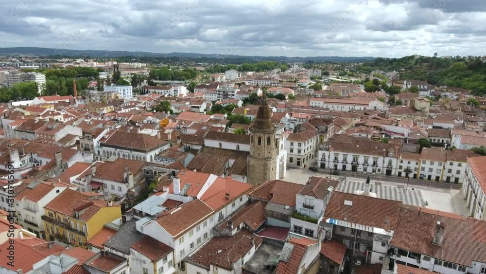Aerial Shot Old City Tomar With Templar Castle and Convent of Christ Portugal 4k Aerial Shot Old City Tomar With Templar Castle and Convent of Christ Portugal 4k