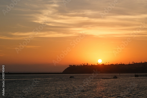 Orange Sky in a Sunset Over San Pedro © dbvirago