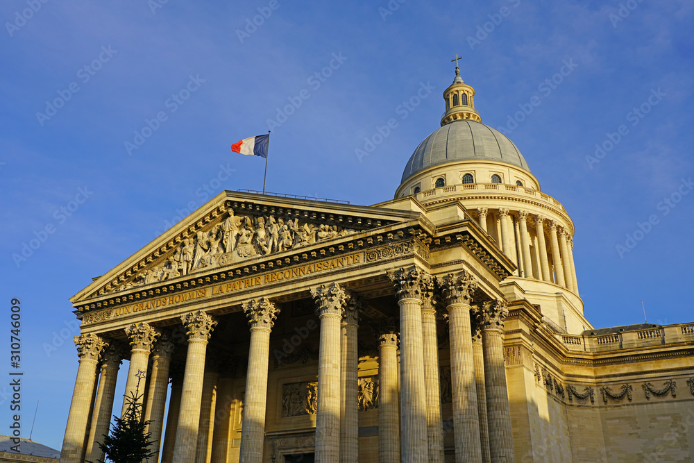 The Pantheon building in Paris, France