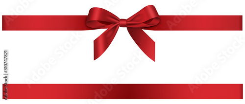 red bow and ribbon isolated on white background 