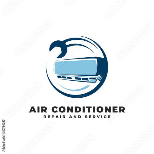 Air Conditioner Repair & Service Logo Vector Icon Illustration