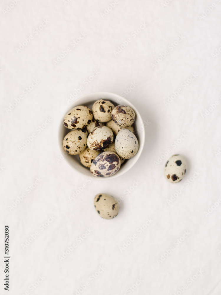 Bowl of fresh organic quail eggs Bowl of fresh organic quail eggs