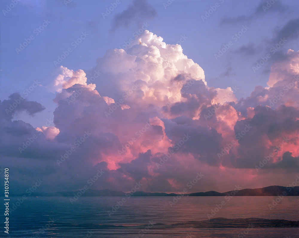 Colorful, Fluffy, Surreal sunset clouds