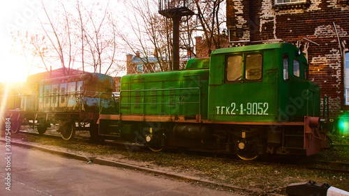Stray train with a diesel engine