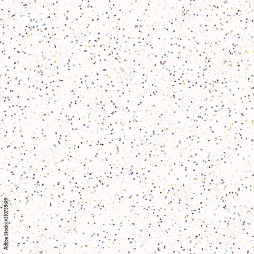 Ditsy Tiny Confetti Sprinkles Seamless Vector Pattern. Random Tiny Party flecks All Over Print for New Year Celebration, Birthday Decor, Scrapbook Paper. Light White Childish Spotted Background. EPS10