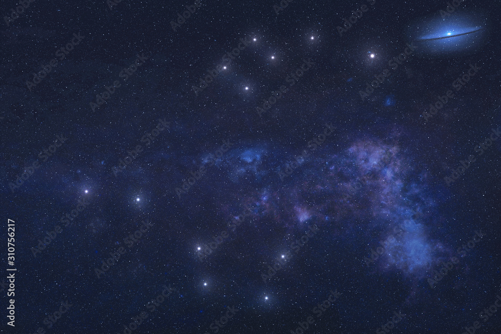 Ursa major and Ursa Minor Constellations in outer space. Zodiac Sign Ursa major and Ursa Minor constellation stars. Elements of this image were furnished by NASA