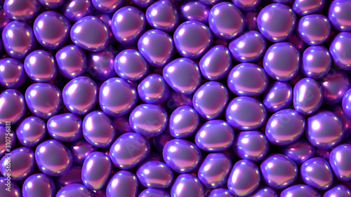 Beautiful background with beads  particles and simulation. 3d illustration  3d rendering.