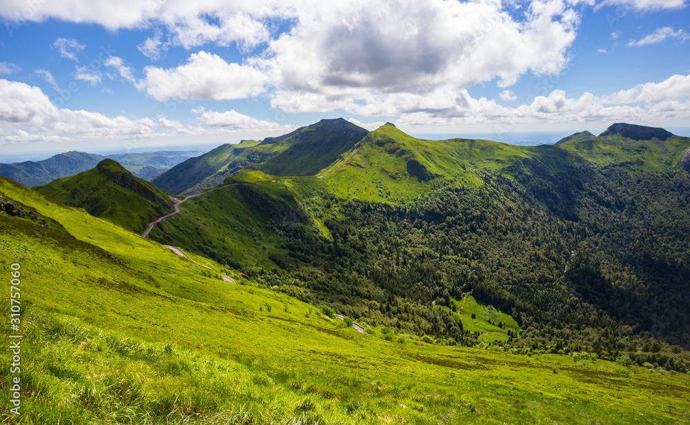 Volcanic mountains from Puy Mary Volcanic mountains from Puy Mary