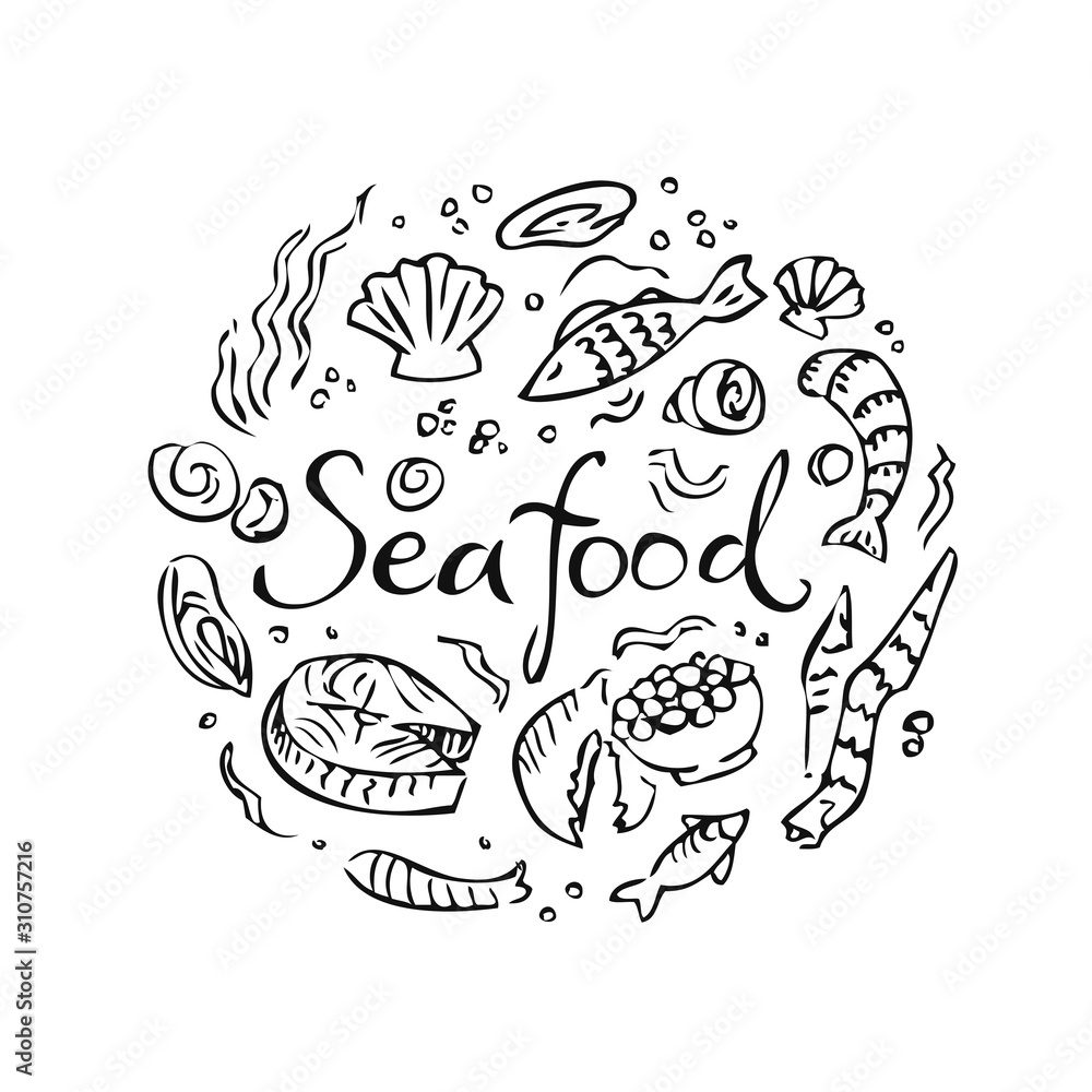 Sea food vector illustration