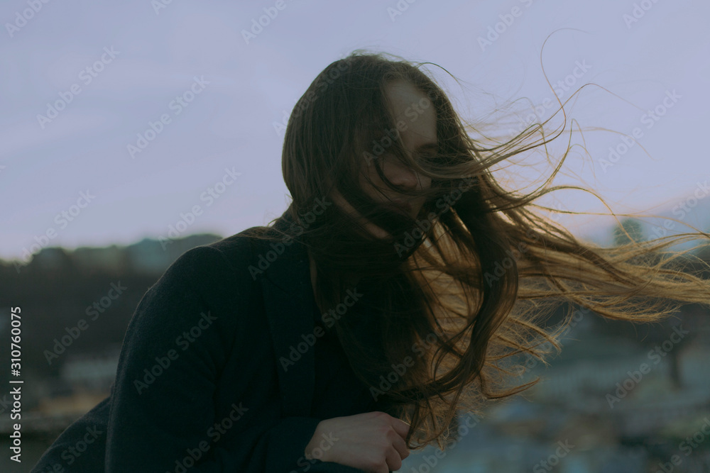 atmospheric portrait of a girl on the roof atmospheric portrait of a girl on the roof