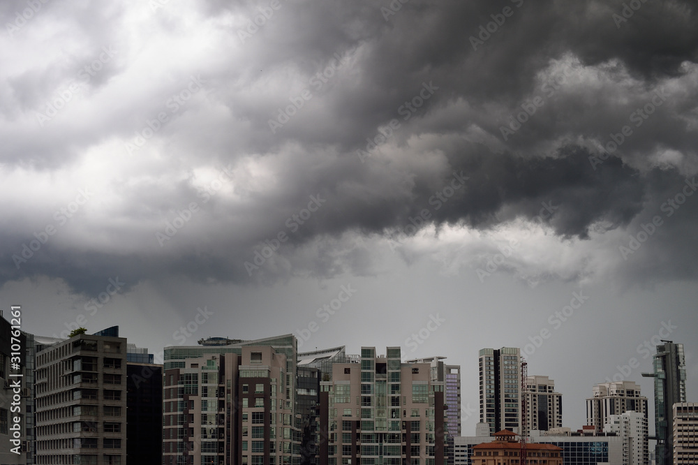 Dramatic storm clouds over Singapore Dramatic storm clouds over Singapore