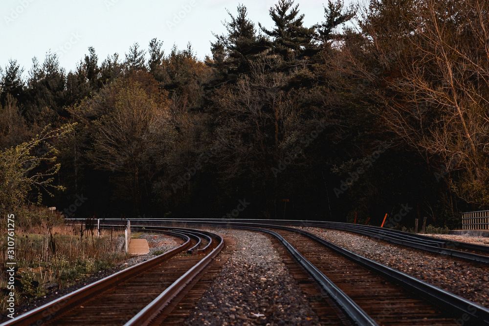 railway tracks in the fall railway tracks in the fall