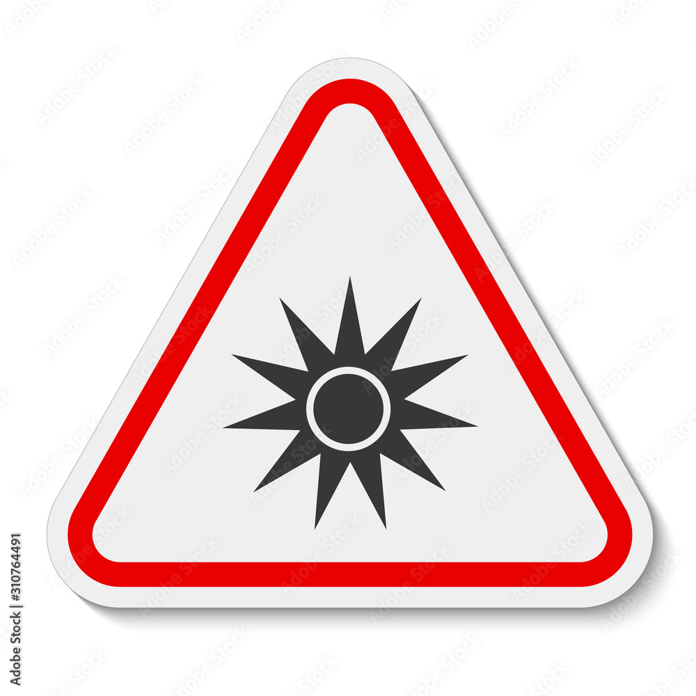 Beware Optical Radiation Symbol Isolate On White Background,Vector Illustration EPS.10 Beware Optical Radiation Symbol Isolate On White Background,Vector Illustration EPS.10