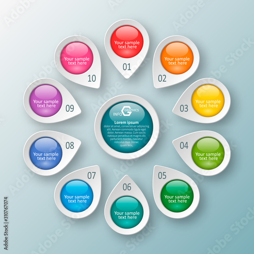 Abstract 3D Paper Infographics. Business template .Vector illustration