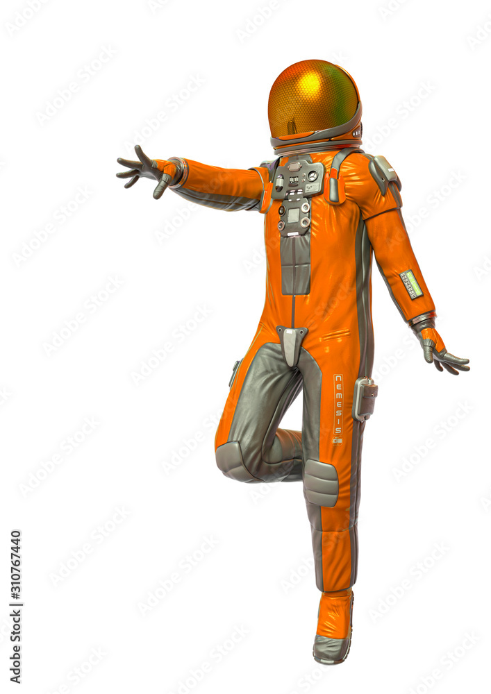 astronaut explorer is giving orders in white background astronaut explorer is giving orders in white background