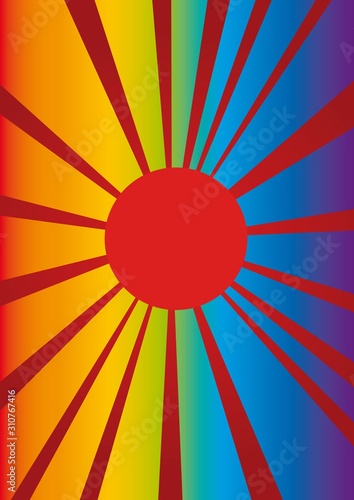 Colorful rays vector illustration backgound