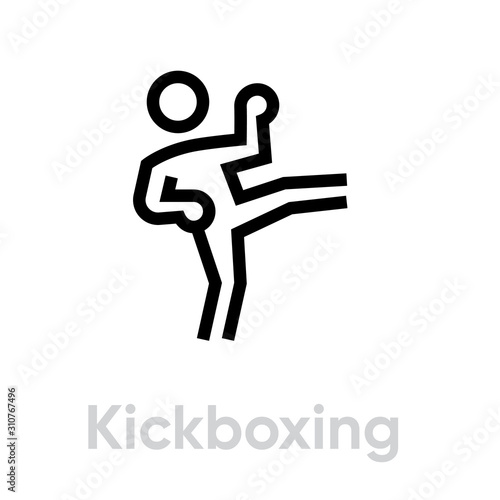 Kickboxing icon vector illustration