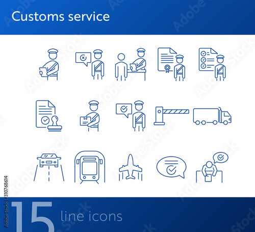 Customs service icons