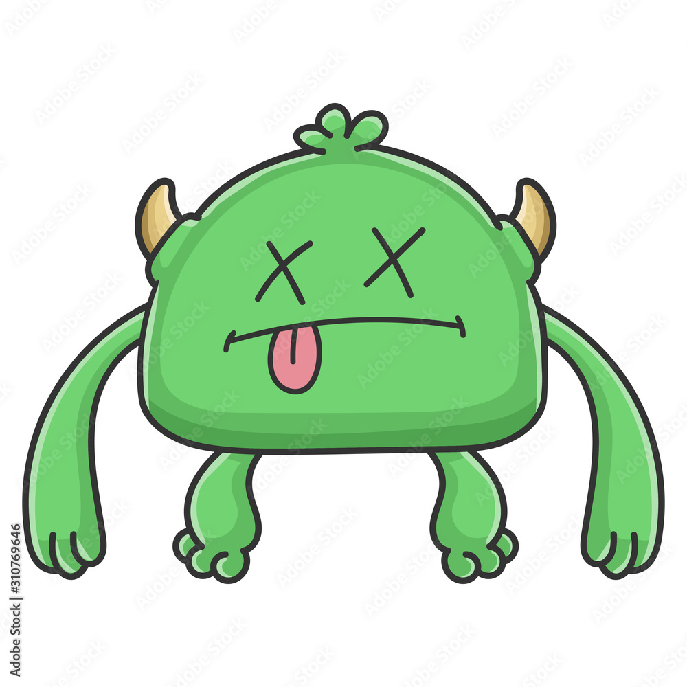 Dead green goblin cartoon monster Dead green goblin cartoon monster