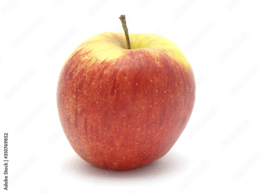 Red and yellow apple isolated on white. Fresh and natural and healthy food.