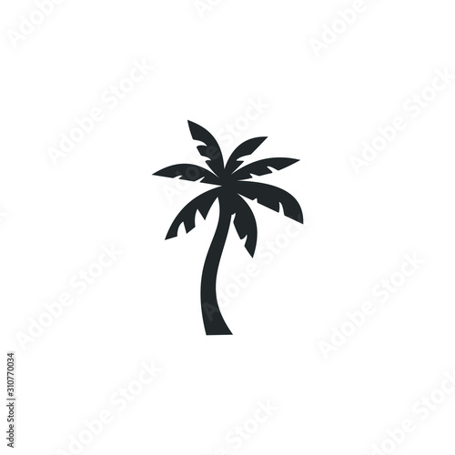 tropical palm trees icon template color editable. Summer Black palm tree silhouette symbol vector sign isolated on white background illustration for graphic and web design.