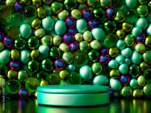 Beautiful background with beads  particles and simulation. 3d illustration  3d rendering.