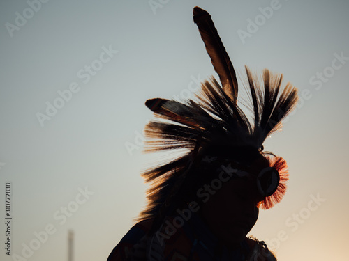 Native American feathers on person