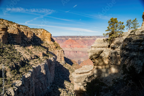 Beautiful landscape of the Bright Angel Trail, Grand Canyon National Park