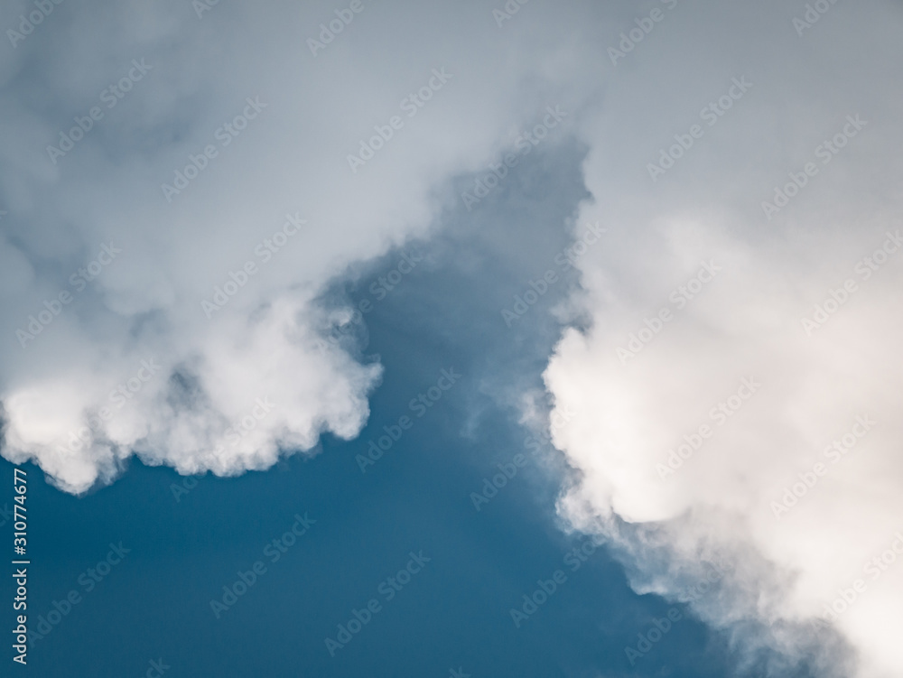 White clouds in blue sky