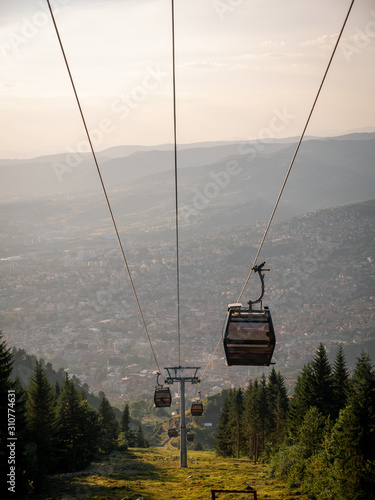 cable car in mountains