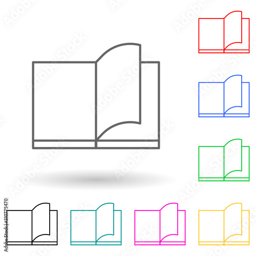 flip through a book multi color style icon. Simple thin line, outline vector of books and magazines icons for ui and ux, website or mobile application