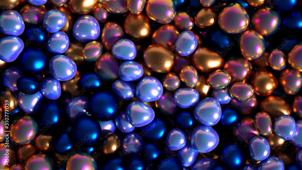 Beautiful background with beads, particles and simulation. 3d illustration, 3d rendering. Beautiful background with beads, particles and simulation. 3d illustration, 3d rendering.