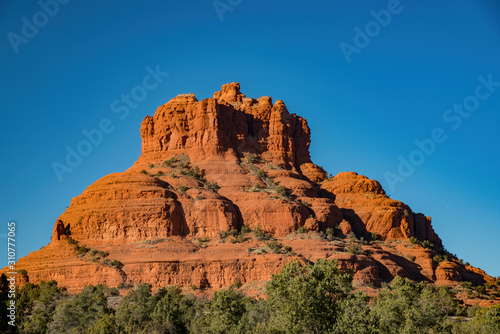 Sunny view of the beautiful Bell Rock, landscape of Sedona