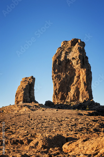 Famous volcanic rock Roque Nublo, Gran Canaria, Spain © carol_anne