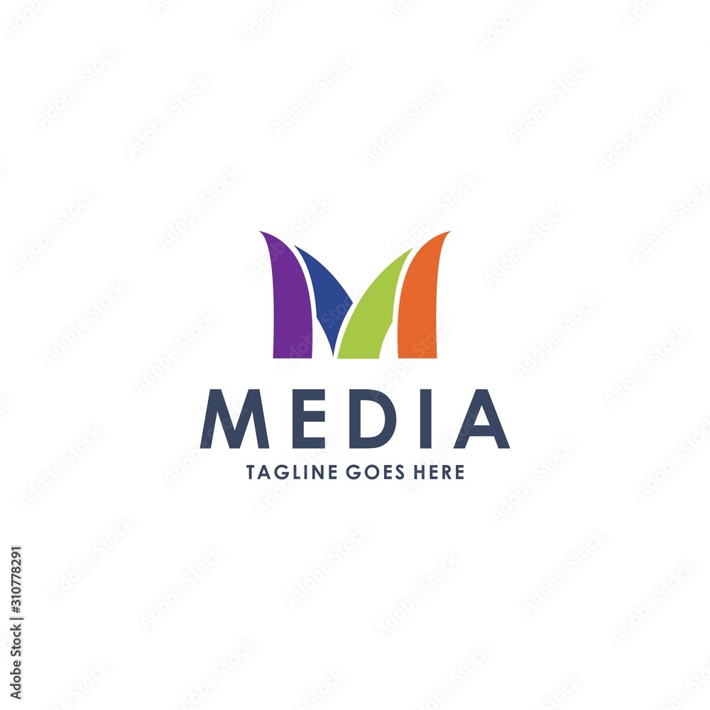 Media Line Logo Letter M templates Media Line Logo Letter M templates