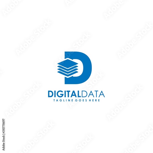 Digital Data Letter D Logo