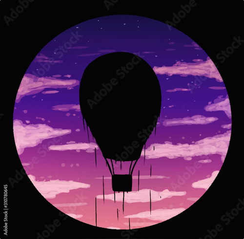 Melting hot air balloon at dawn