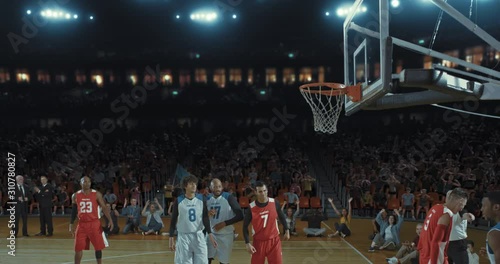 Wallpaper Mural Basketball players on big professional arena during the game. Tense moment of the game. Celebration Torontodigital.ca