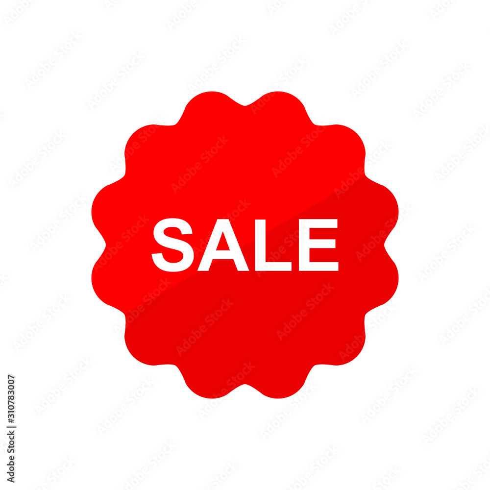 Sale discount sticker icon vector Red tag discount offer price label for graphic  design, logo, web site, social media, mobile app, ui illustration Stock  Vector | Adobe Stock