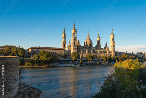 Cathedral-Basilica of Our Lady of the Pillar is a Roman Catholic church in the city of Zaragoza  Aragon  Spain .