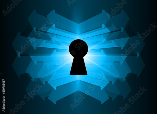 Closed Padlock on digital background, cyber security