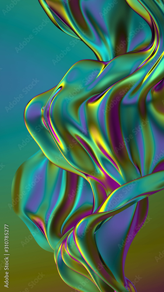 Fototapeta premium Beautiful luxury elegant backdrop with silk fabric drapery. 3d illustration, 3d rendering.