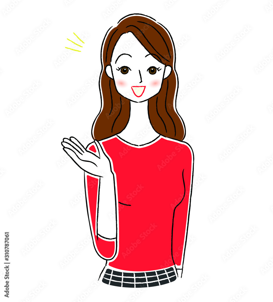 女性　美容　表情イラスト