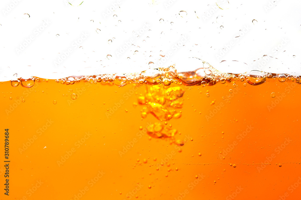 The image of moving water in orange waves The image of moving water in orange waves