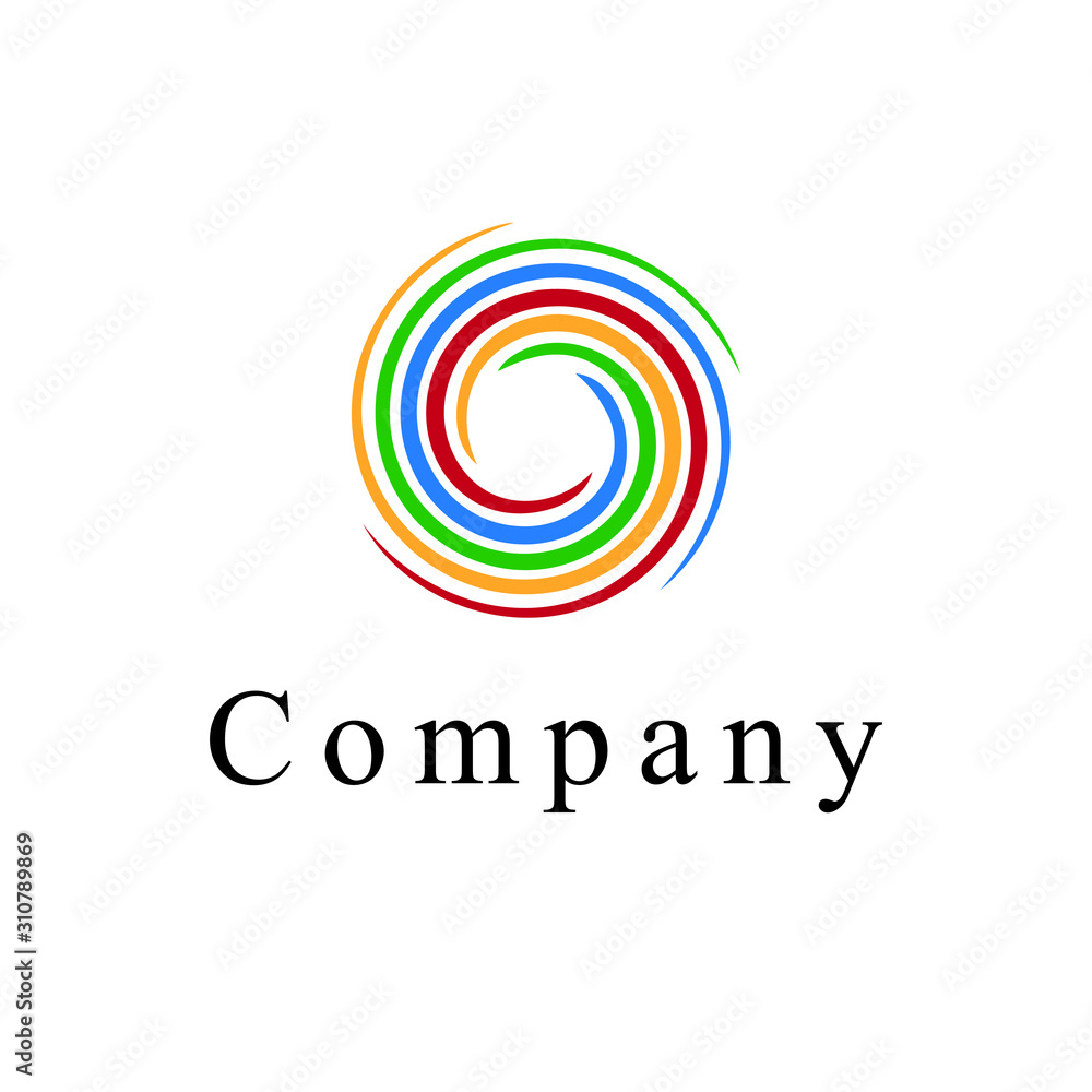 abstract business logo with twirled colored lines. abstract business logo with twirled colored lines.