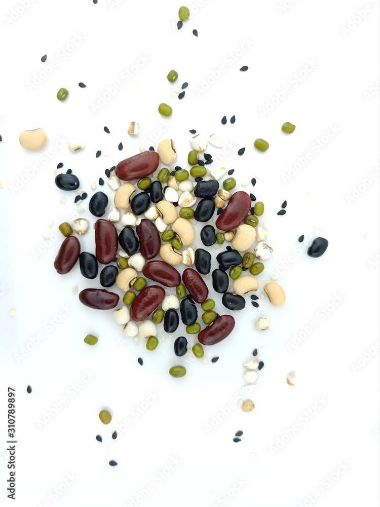 splash of beans isolated on white background splash of beans isolated on white background