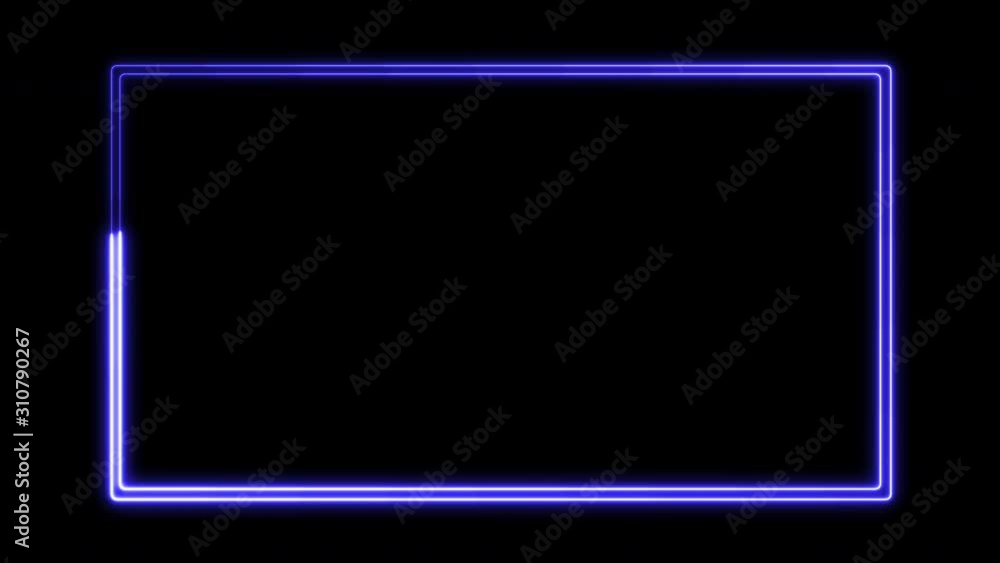 Empty neon sign, signboard, billboard fluorescent blue light glowing on banner background. Text by neon lights box sign. The best stock of animation neon flickering, flash and blinks color black backg Empty neon sign, signboard, billboard fluorescent blue light glowing on banner background. Text by neon lights box sign. The best stock of animation neon flickering, flash and blinks color black backg